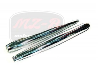 JAWA 350  6V AUSPUFFTOPF VOLLST.CHROM PAAR