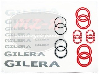 GILERA UNIVERSAL AUFKLEBER SATZ GILERA SILBER-ROT