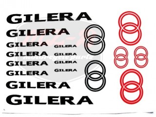GILERA UNIVERSAL AUFKLEBER SATZ GILERA SCHWARZ-ROT