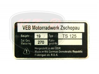 MZ/TS 125 TYPSCHILD /TS125/