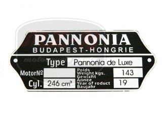 PANNONIA UNIVERSAL TYPSCHILD /DELUXE/