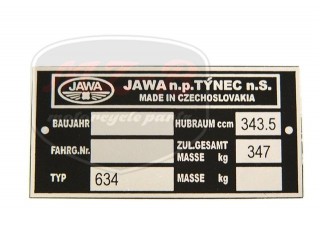 JAWA 350  6V TYPSCHILD /634/