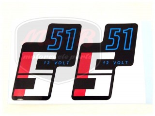 SIMSON 51 AUFKLEBER PAAR 12V  FÜR SEITENDECKEL