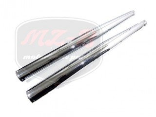 JAWA 350 12V AUSPUFFTOPF VOLLST.CHROM PAIR /102 CM/
