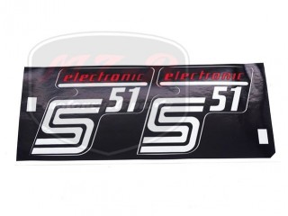 SIMSON 51 SCHRIFTZUG FOLIE PAAR /ROT/ ELEKTRONIK