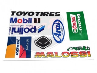 EGYÉB UNIVERSAL AUFKLEBER SATZ MALOSSI,TOYO,REPSOL,POLINI