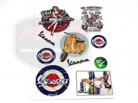 PIAGGIO UNIVERSAL AUFKLEBER SATZ VESPA RETRO 9PCS