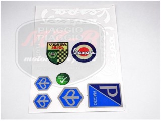 PIAGGIO UNIVERSAL AUFKLEBER SATZ VESPA WEIß