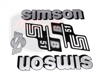 SIMSON 51 AUFKLEBER SATZ B51 SILBER
