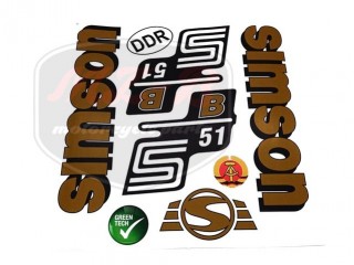 SIMSON 51 AUFKLEBER SATZ B51 GOLDEN