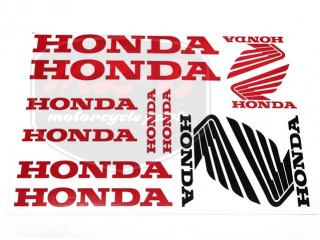 HONDA UNIVERSAL AUFKLEBER SATZ HONDA ROT