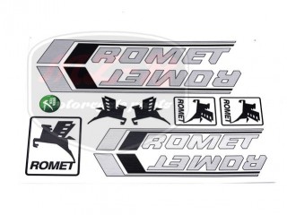 ROMET KADETT AUFKLEBER-SET SILBER-SCHWARZ