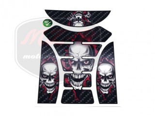 EGYÉB UNIVERSAL AUFKLEBER TANKPAD TOTENKOPF ROT-SILBER